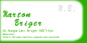 marton briger business card